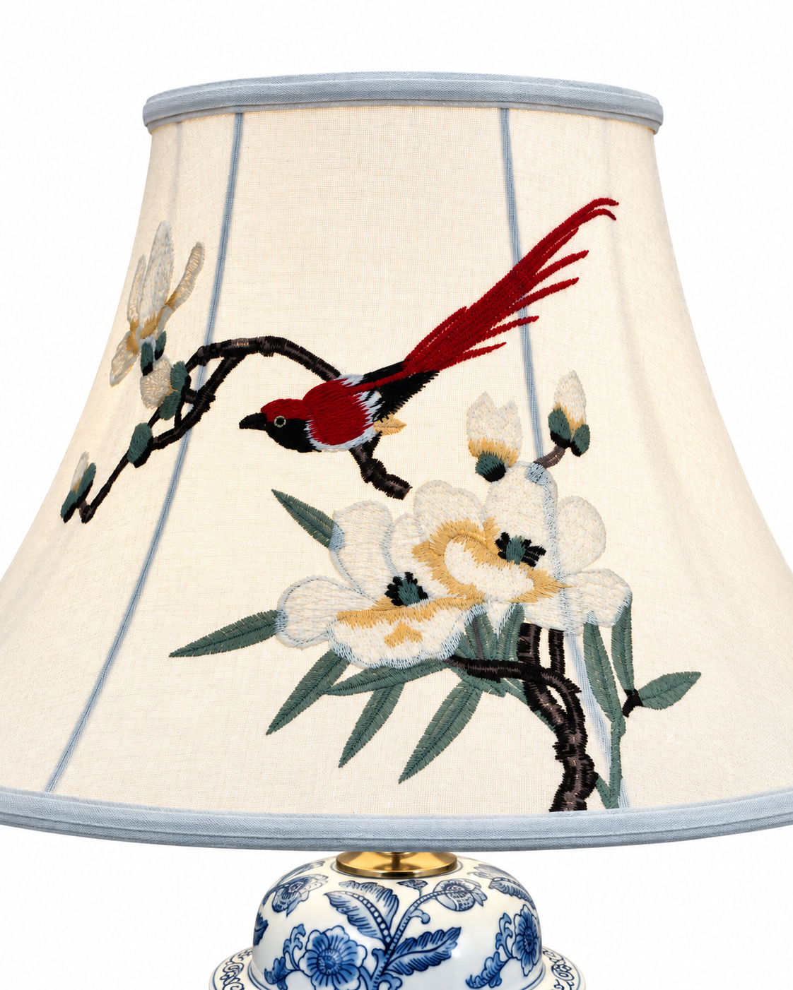 Porcelain Garden Designer Table Lamps for Living Room (Bird Shade)
