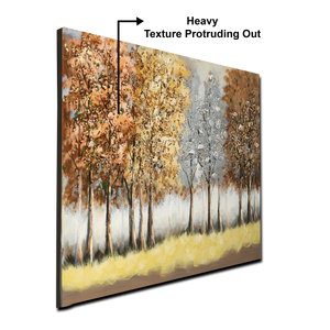 Golden Whispering Woods 100% Handmade Wall Painting