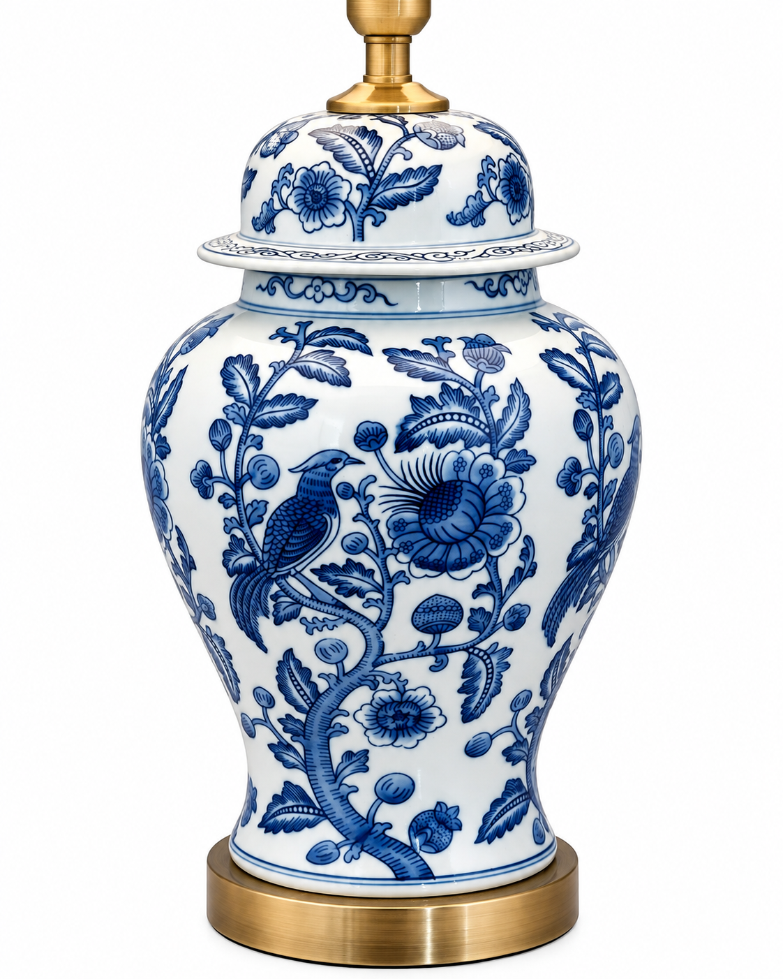 Porcelain Garden Designer Table Lamps for Living Room (Bird Shade)
