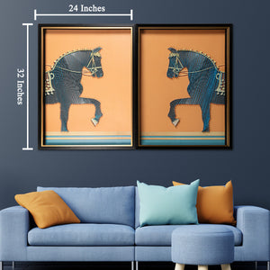 Strokes of Gentle Giants Shadow Box Wall Decoration Piece - Pair
