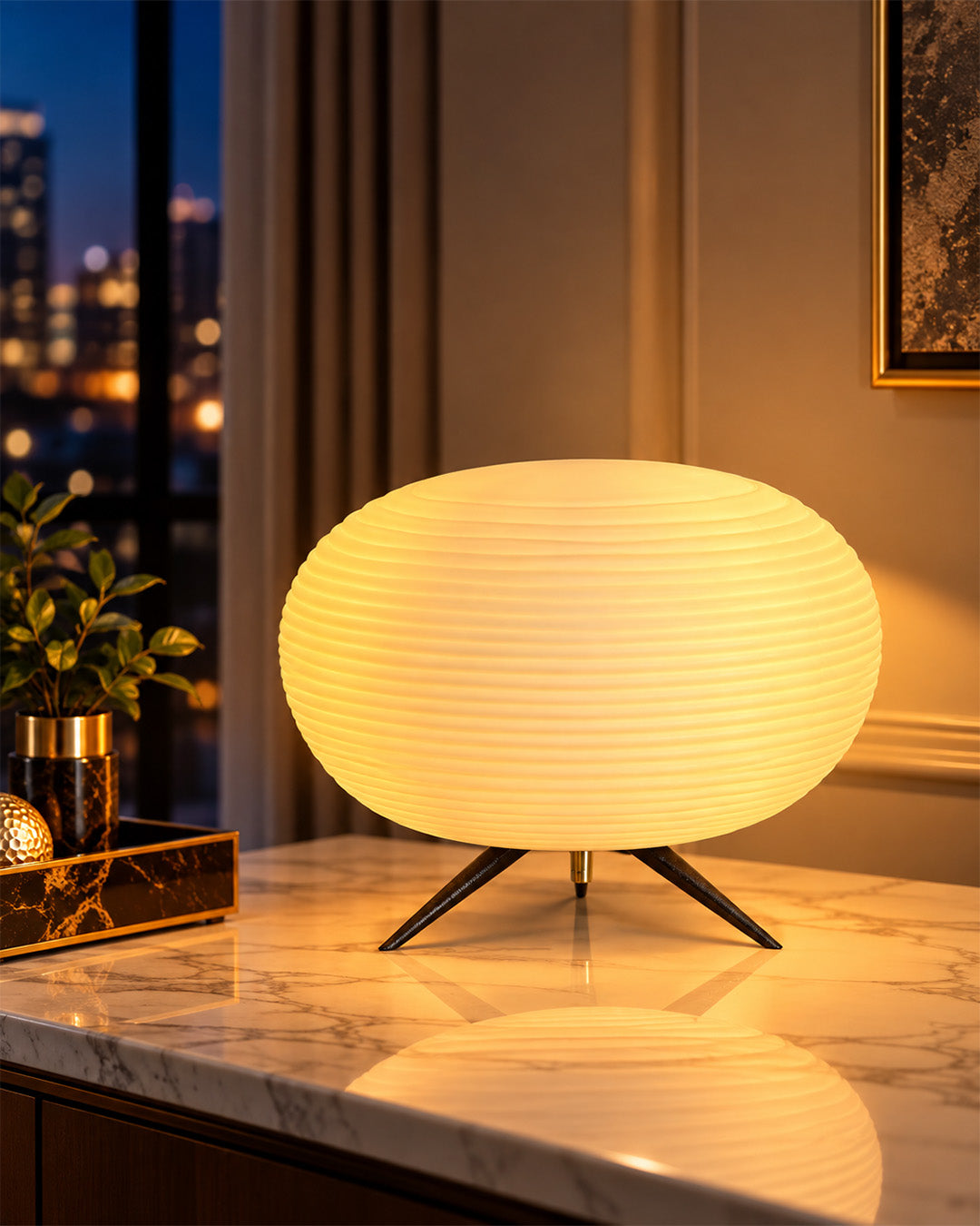 Zen Cocoon Designer Table Lamp for Home & Home Decoration Items  - Big (Italian Designer Collection)