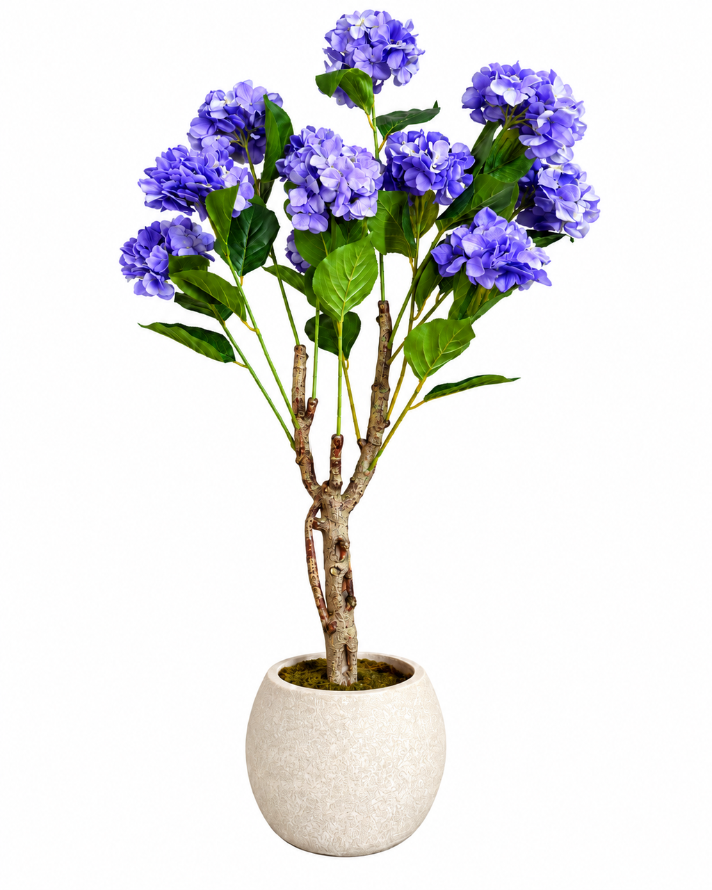 Hydrangea Floral Artificial Indoor Plant For Home - Purple ( Natural feel )  ( 4.4 Feet )