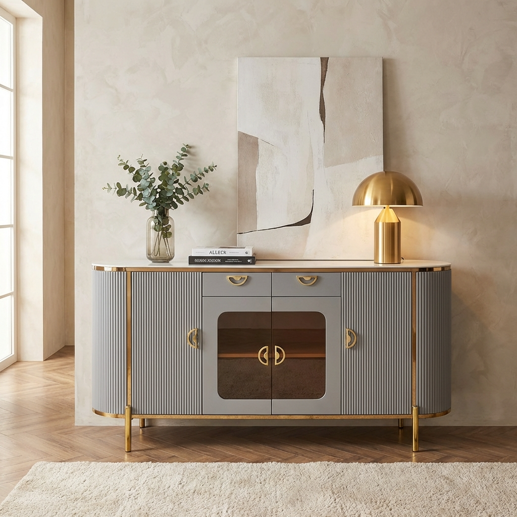 Classic Charm Wooden Storage Cabinet and Console Table For Home & Crockery Storage Cabinet / Crockery Unit