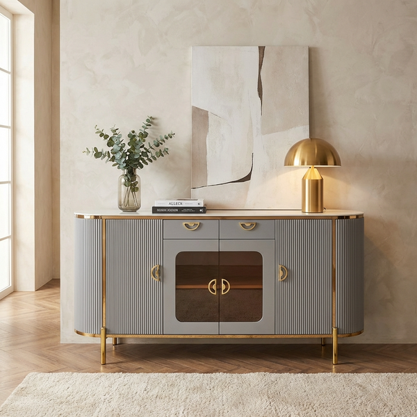 Classic Charm Wooden Storage Cabinet and Console Table For Home & Crockery Storage Cabinet / Crockery Unit