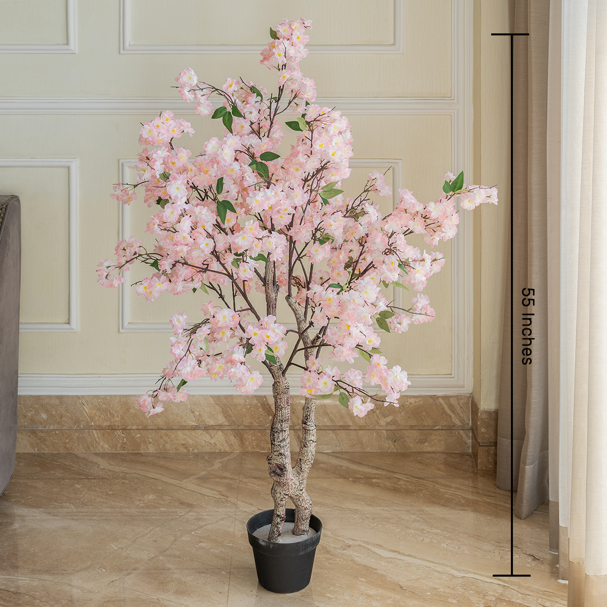 Cherry Blossom Dreamweaver Artificial Plant For Living Room - 4.5 Feet  (Natural Feel)