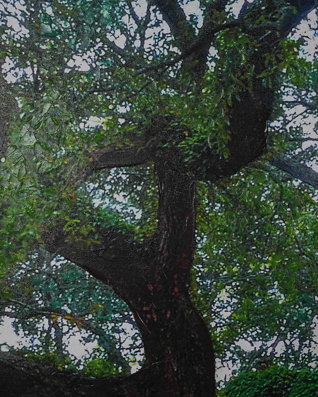 Tree of Life by Top American &  European contemporary Artists 100% Hand Wall Painting For Home (With Outer Floater Frame frame) ( 35.5 x 53 Inches )