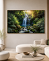 Waterfall in the Sunlit Woods Crystal Glass Art Wall Painting For Home Décor