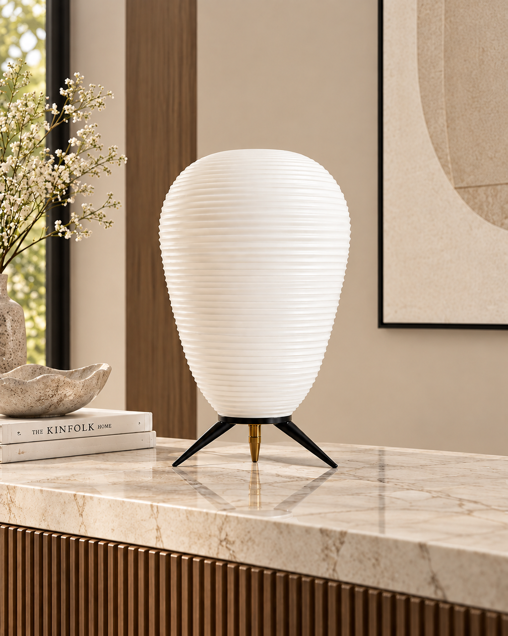 Zen Cocoon Designer Table Lamp for Home & Home Decoration Items - Oval (Italian Designer Collection)