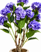 Hydrangea Floral Artificial Indoor Plant For Home - Purple ( Natural feel )  ( 4.4 Feet )