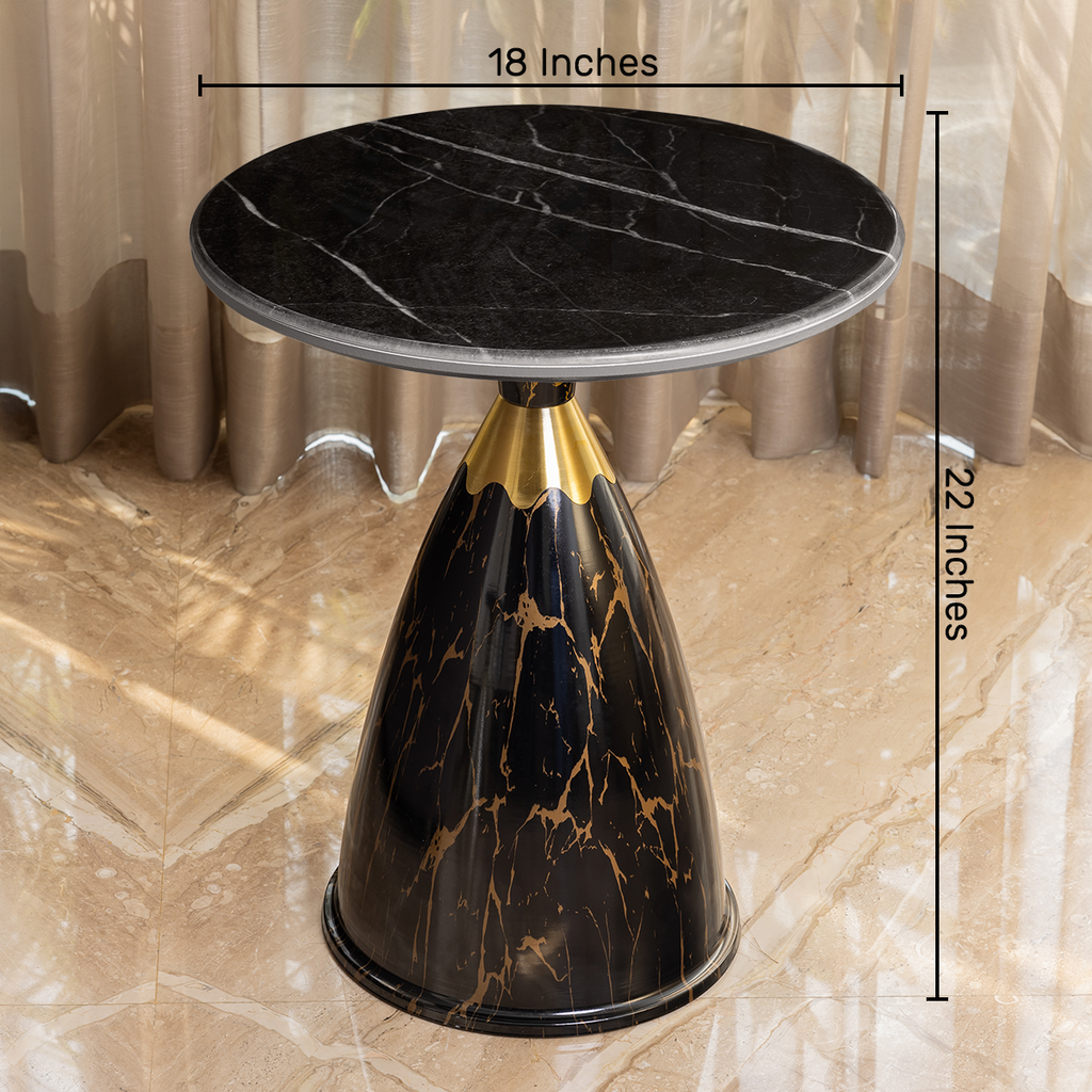 Obsidian Luxe Accent Side Table For Living Room