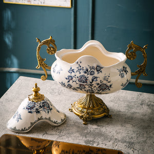 Golden Era Bloom Vase & Showpiece for Home & Item for Home Decoration - Blue