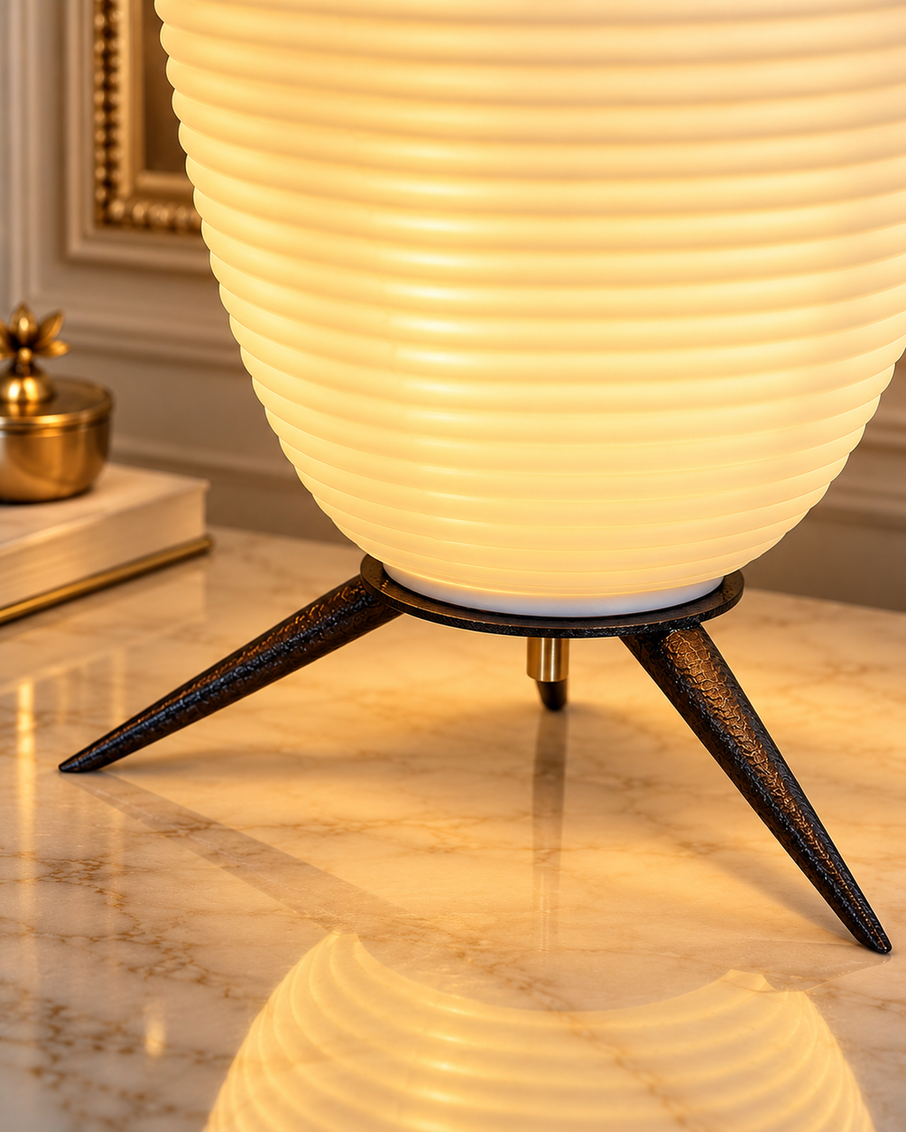 Zen Cocoon Designer Table Lamp for Home & Home Decoration Items - Oval (Italian Designer Collection)