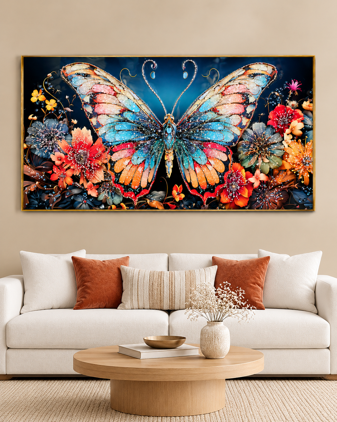 Whispering Butterfly Wings Crystal Glass Modern Art Paintings & Wall Decoration items