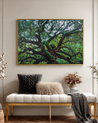 Tree of Life by Top American &  European contemporary Artists 100% Hand Wall Painting For Home (With Outer Floater Frame frame) ( 35.5 x 53 Inches )