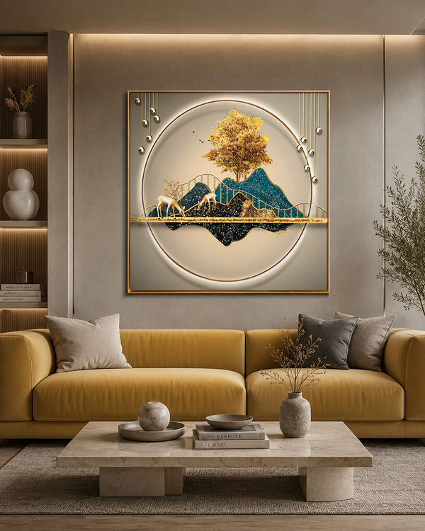 Nature's Tapestry Crystal Glass Modern Art Paintings & Wall Decoration items