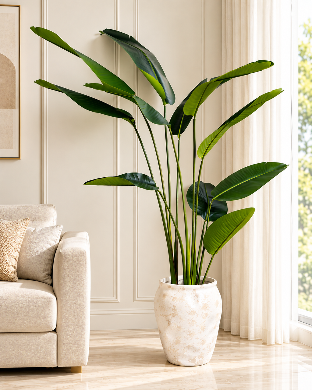 Tropical Traveller Palm Artificial Indoor Plant For Home ( 6.2 Feet ) (Natural Feel)
