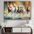Seven Running Horses Whisper in the Wind Crystal Glass Painting for Wall Art - Medium