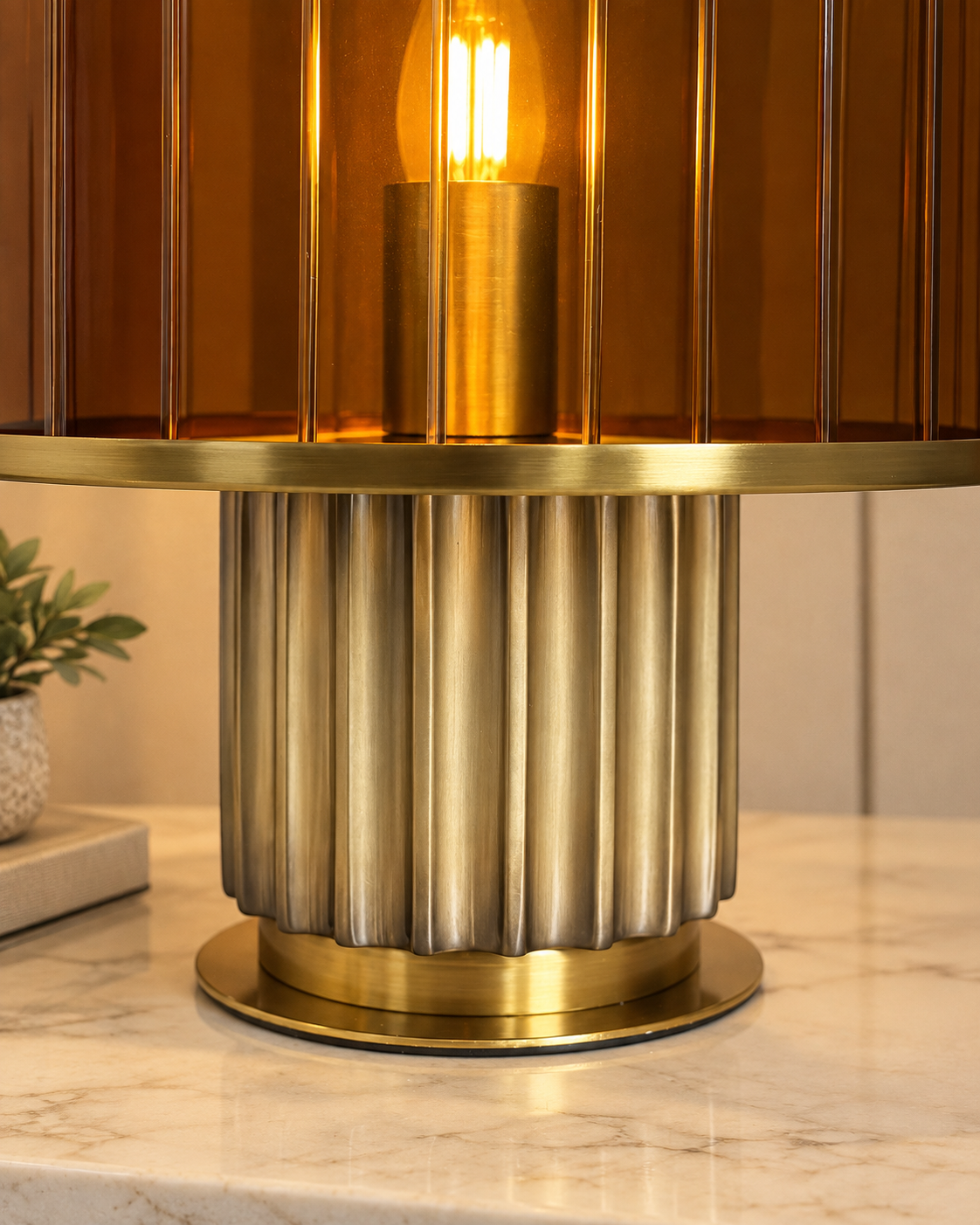 Golden Flute Designer Table Lamp for Home & Home Decoration Items (Italian Designer Collection)