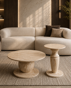 Ivory Silhouette Coffee Table for Living Room - Set of 2