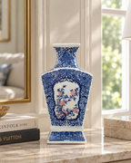Blossom Courtyard Decorative Vase & Showpiece for Home & Item for Home Decoration (Blue Pottery)