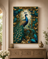 Peacock Paradise Crystal Glass Art Wall Painting