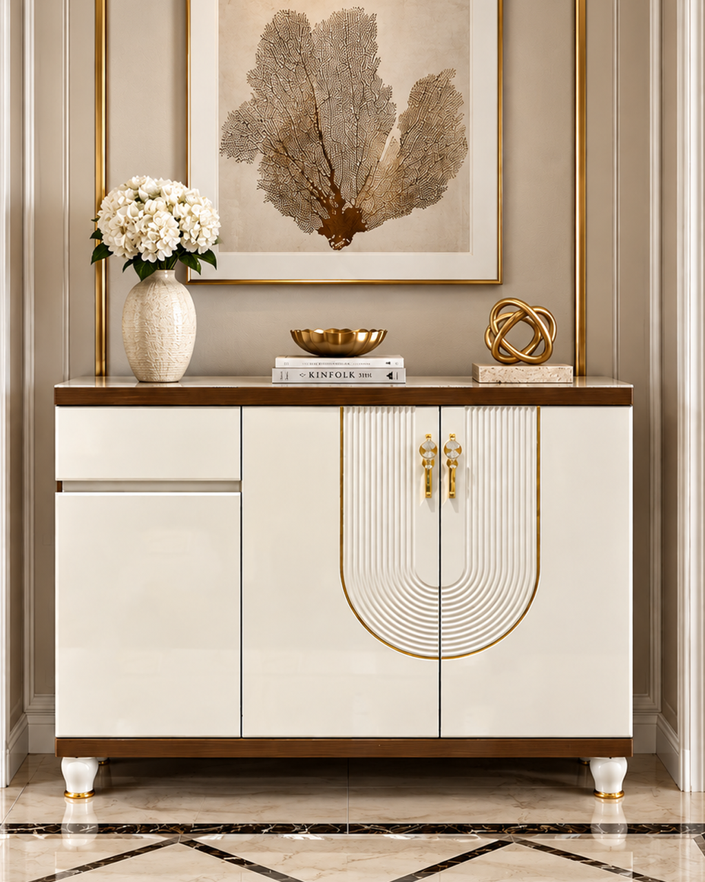 Aurelia Loop Storage Cabinet and Console Table For Home & Crockery Storage Cabinet / Crockery Unit