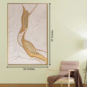 Luminous Flow 100% Hand Wall Painting For Home ( 32 x 47 Inches )