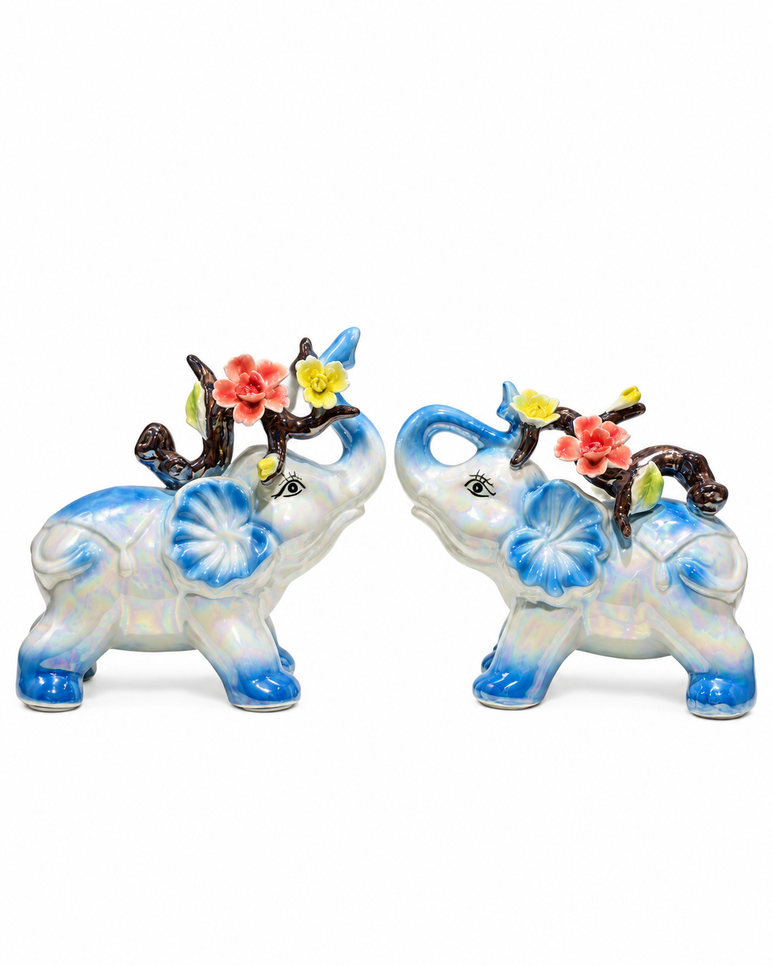 Royal Garden Elephant  Home Decoration Showpiece - Blue