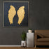 Golden Angelic Wings Modern Wall Art (40 x 40 Inches)
