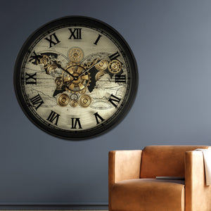 Moment Maker Luxury Designer Wall Clock With Moving Gear Mechanism Buy Wall Clock Online - Medium (Steel Body)
