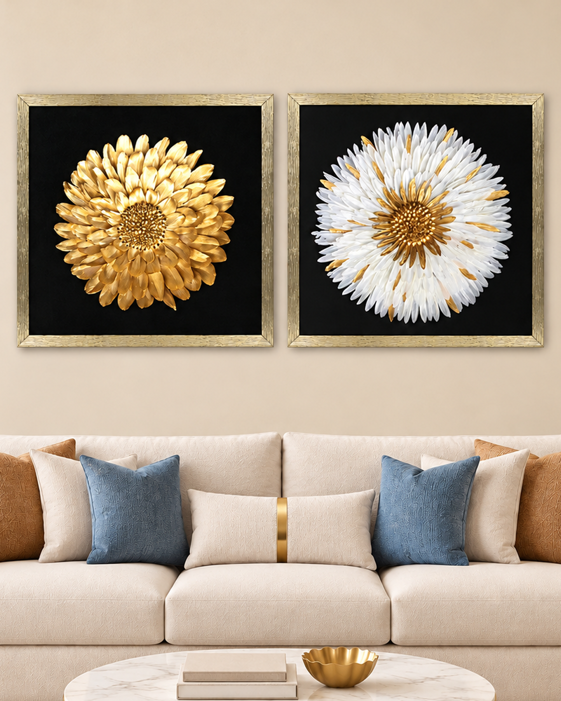 Glitz and Glam & Homely Treasure Shadow Box for Wall Decoration - Set of 2
