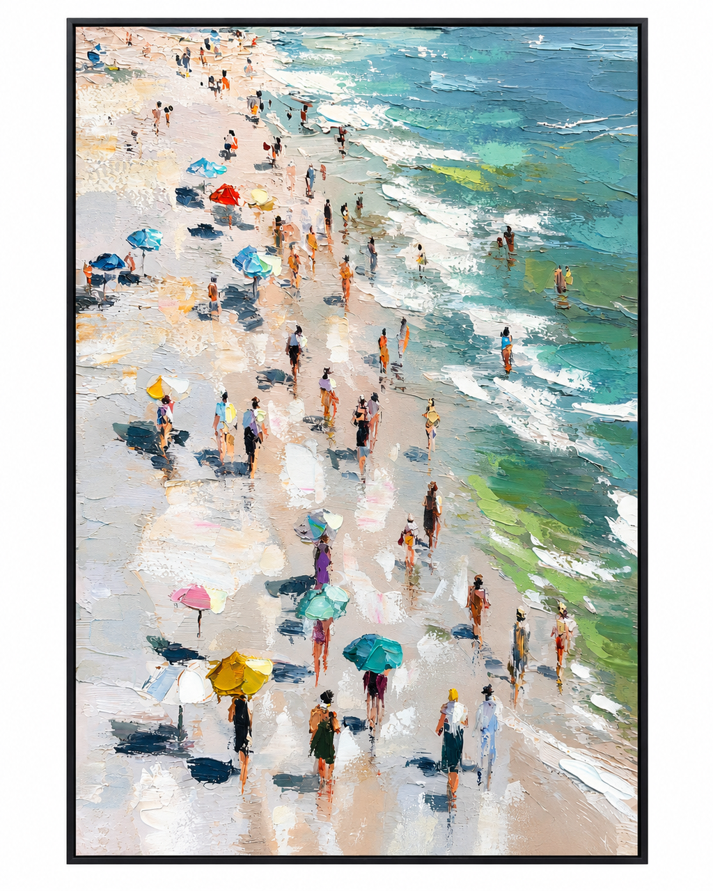 Beachside Moments Hand painting for Home & Wall Decoration Item (With Outer Floater Frame) (47x31.5 Inches)