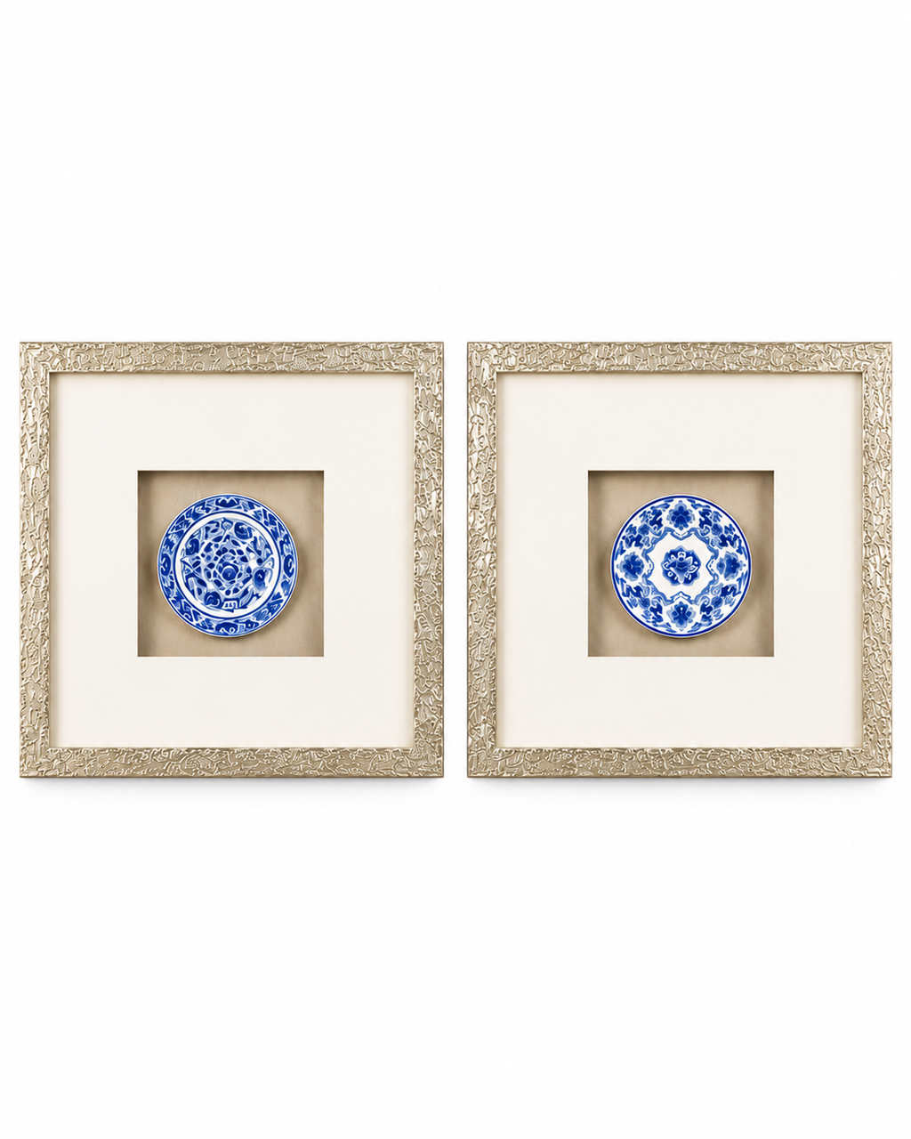 Classic Porcelain & Timeless Porcelain Shadow Box for Wall Decoration & Wall Art - Pair