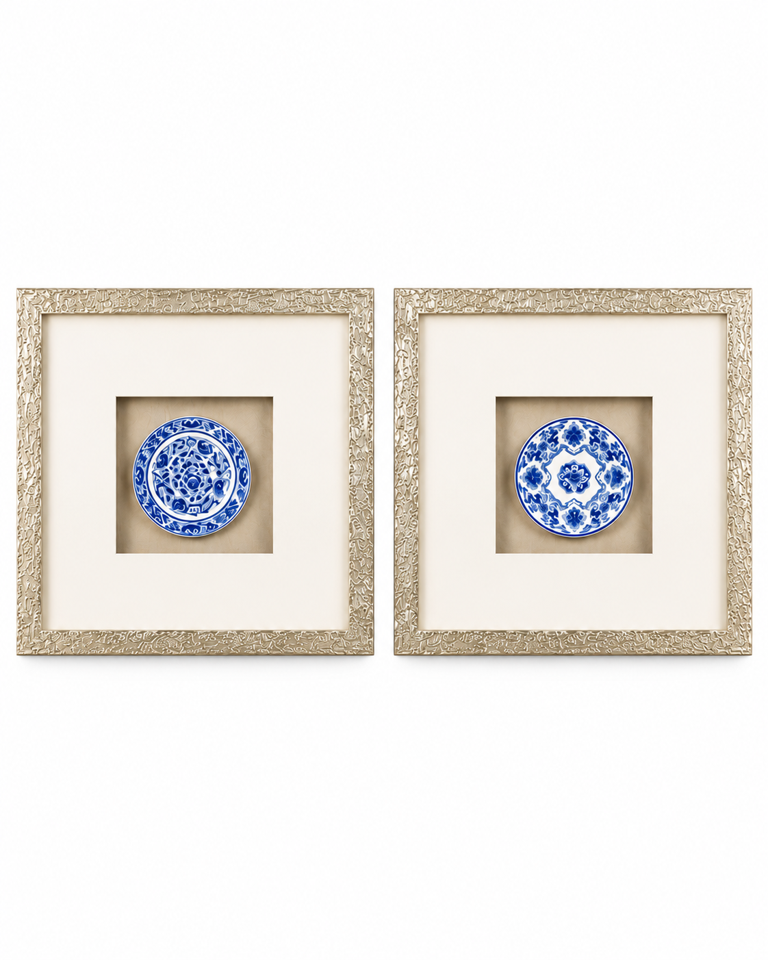 Classic Porcelain & Timeless Porcelain Shadow Box for Wall Decoration & Wall Art - Pair