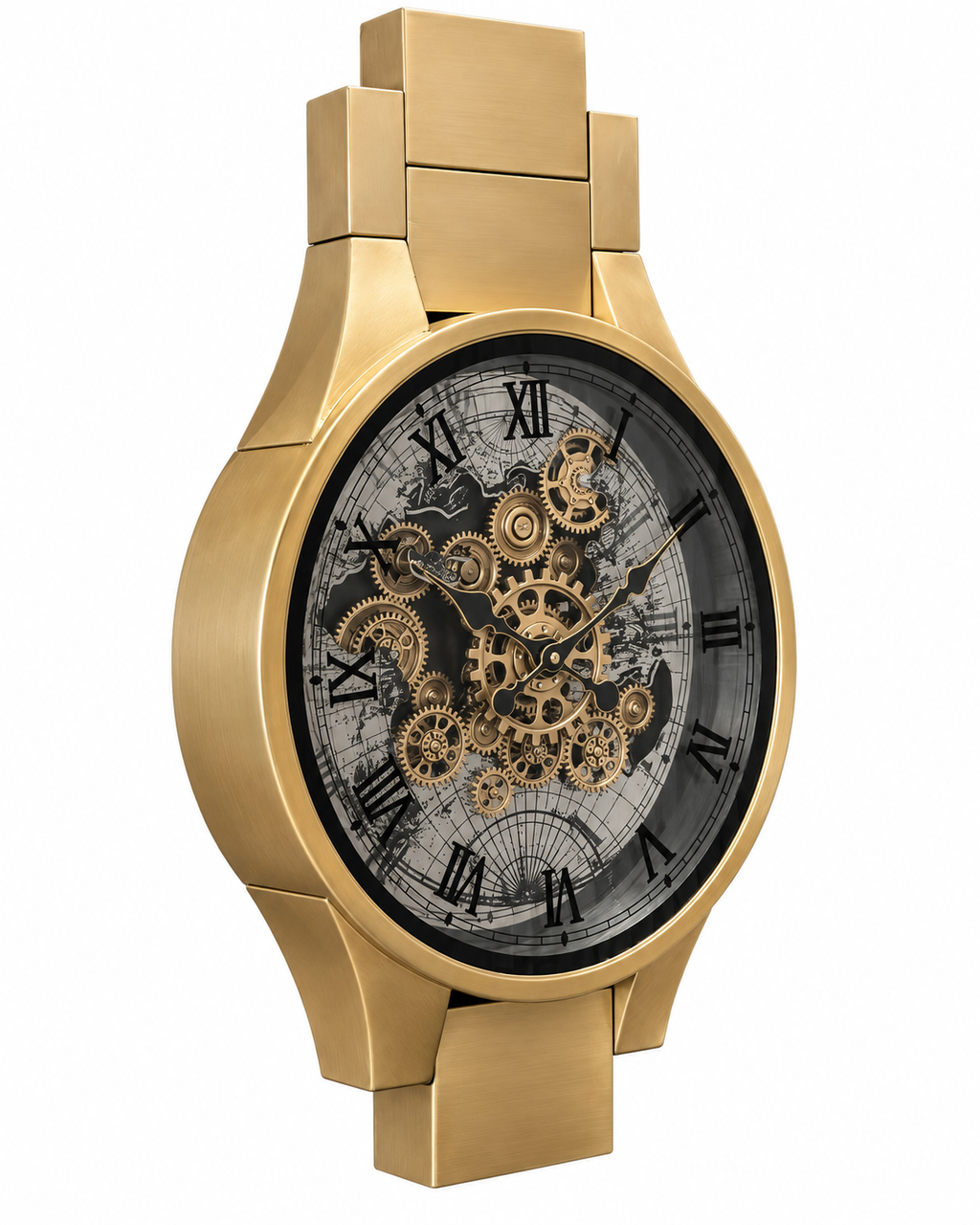 Grand Meridian Luxury Designer Silent Movement Wall Clock With Moving Gear Mechanism Buy Wall Clock Online (Steel Body)