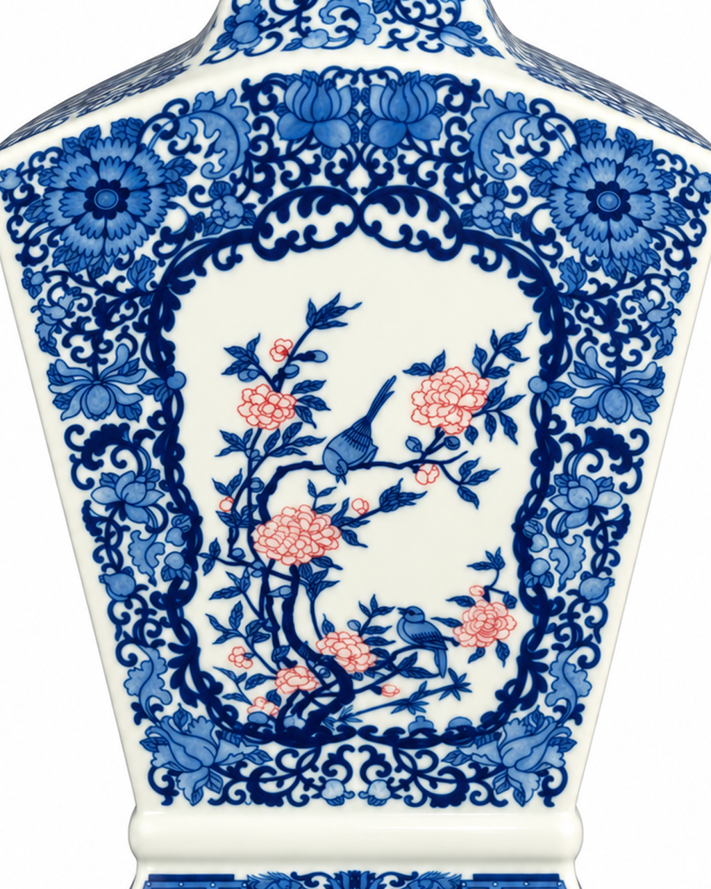 Blossom Courtyard Decorative Vase & Showpiece for Home & Item for Home Decoration (Blue Pottery)
