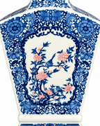 Blossom Courtyard Decorative Vase & Showpiece for Home & Item for Home Decoration (Blue Pottery)