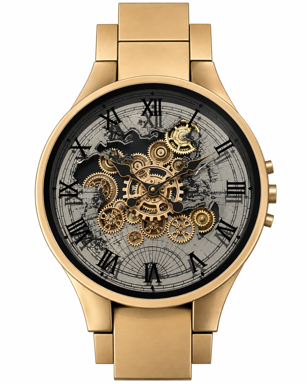 Grand Meridian Luxury Designer Silent Movement Wall Clock With Moving Gear Mechanism Buy Wall Clock Online (Steel Body)