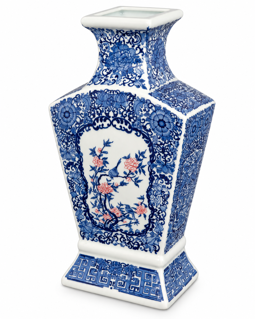 Blossom Courtyard Decorative Vase & Showpiece for Home & Item for Home Decoration (Blue Pottery)