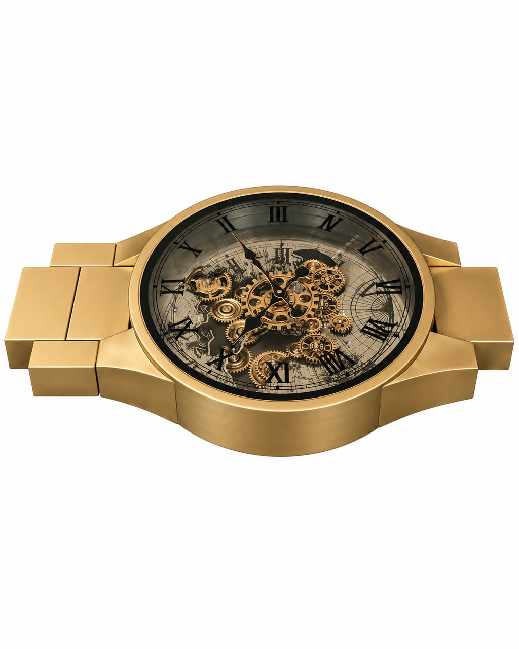 Grand Meridian Luxury Designer Silent Movement Wall Clock With Moving Gear Mechanism Buy Wall Clock Online (Steel Body)