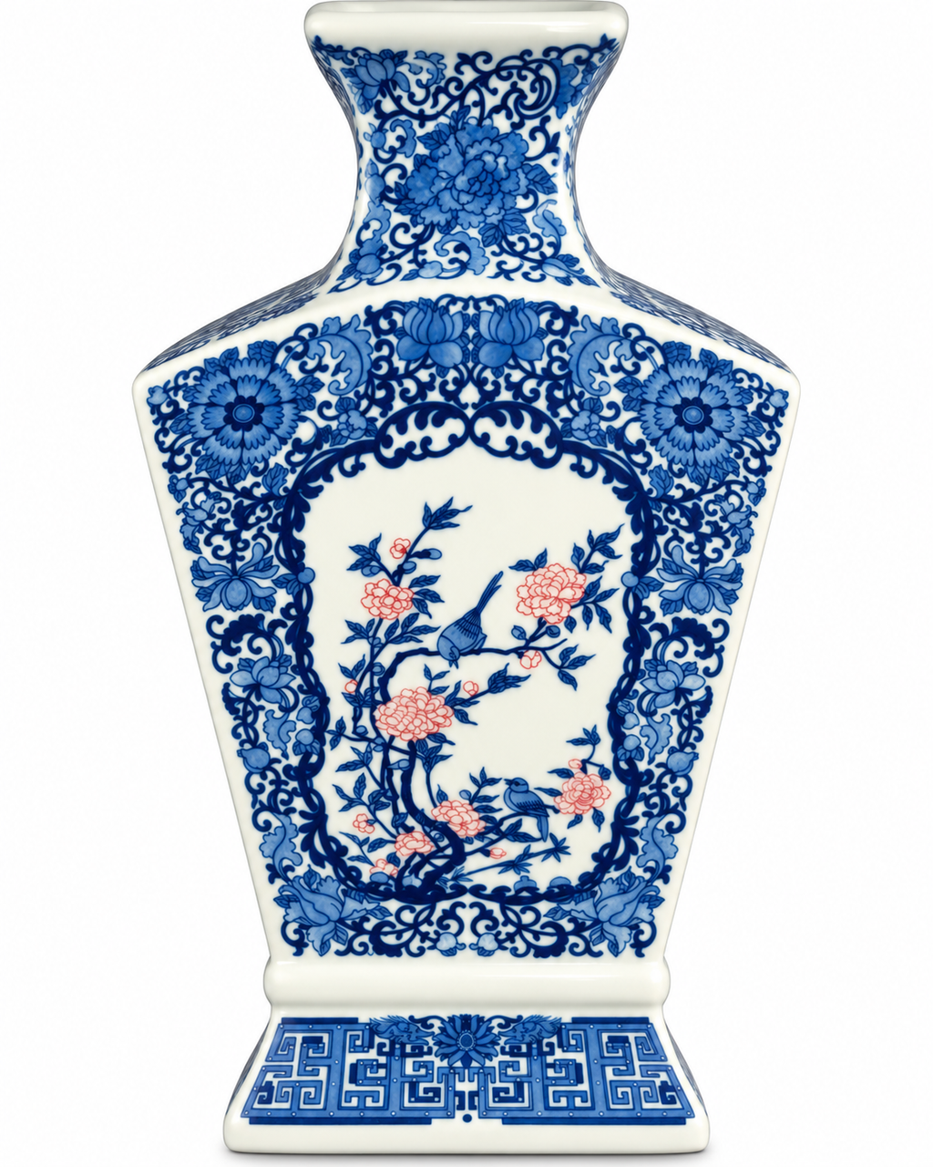 Blossom Courtyard Decorative Vase & Showpiece for Home & Item for Home Decoration (Blue Pottery)
