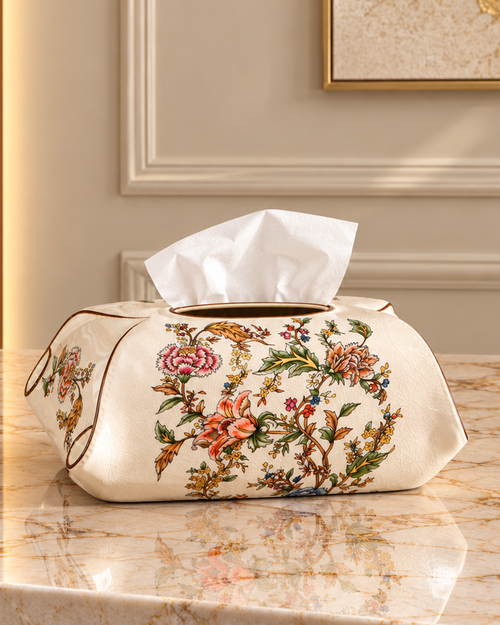 Timeless Bloom Tissue Paper Holder and Remote Holder