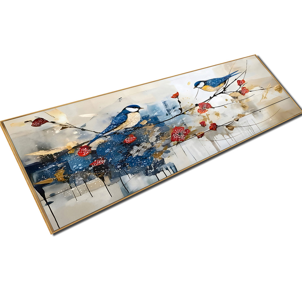 Birdsong Bliss Crystal Glass Decorative Wall painting Art