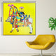 Grace of the Divine Bull Decorative Hand painting for Home Decor (With outer Floater Frame)