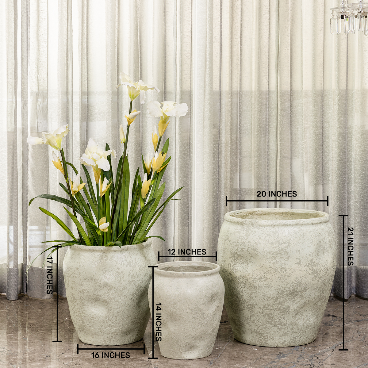 Natural Echo Indoor Planters For Home - Set of 3