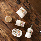 Enchanted Flora ceramic bathroom accessory set