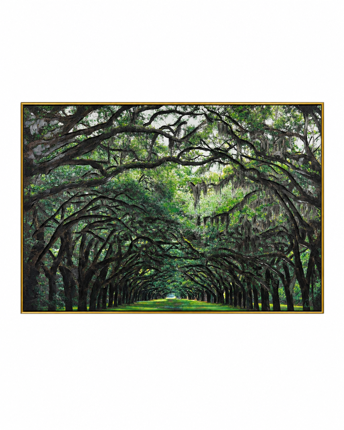 Pathway to Serenity by Top American &  European contemporary Artists 100% Hand Wall Painting For Home (With Outer Floater Frame frame) ( 35.5 x 53 Inches )