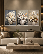 Garden Reverie Crystal Glass Art Wall Painting For Home Decor - Set Of 3