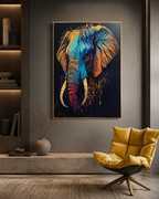Elephant Oasis Crystal Glass Decorative Colorful Wall Painting for Home Wall