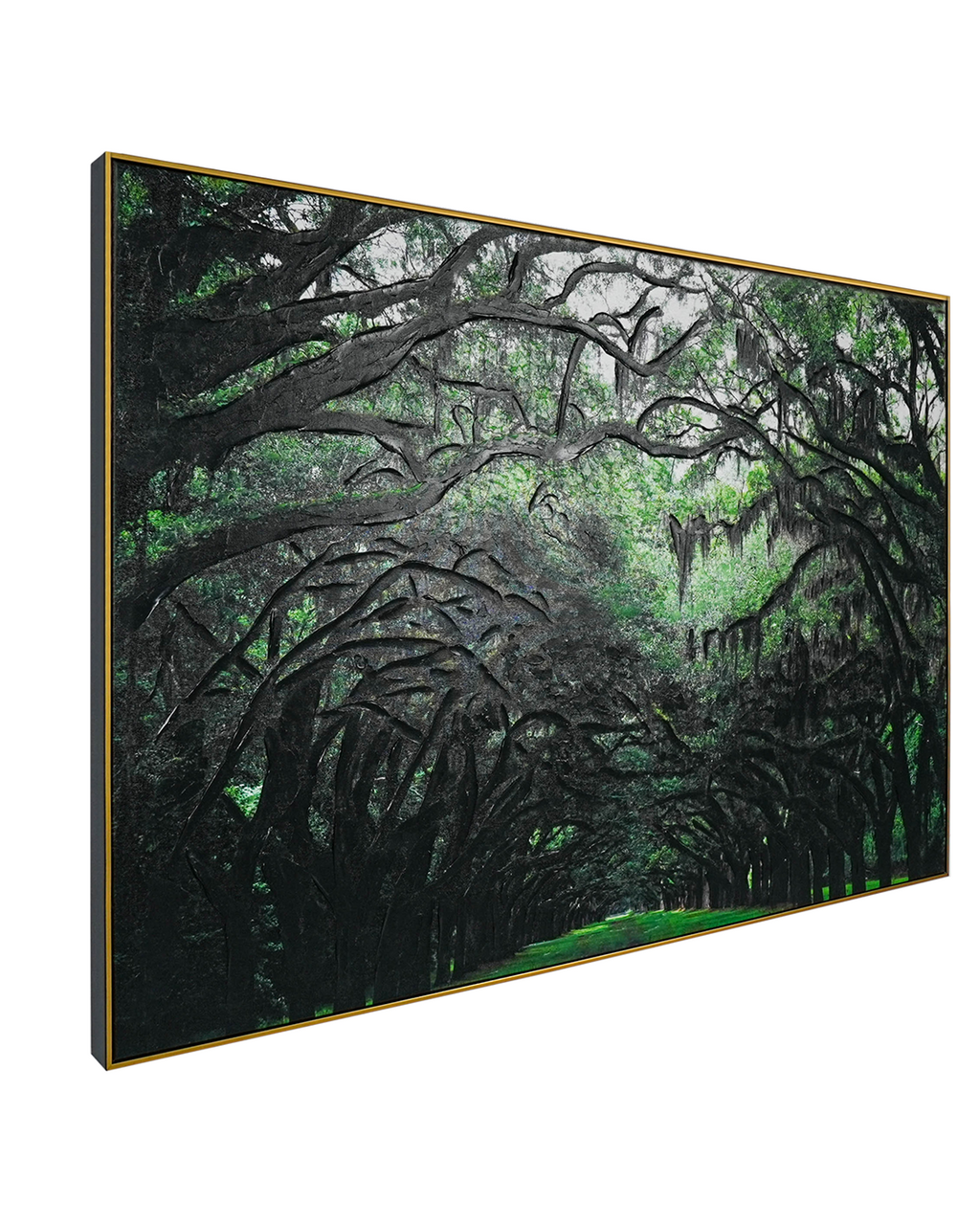 Pathway to Serenity by Top American &  European contemporary Artists 100% Hand Wall Painting For Home (With Outer Floater Frame frame) ( 35.5 x 53 Inches )